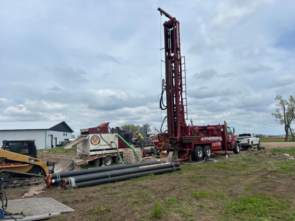 Arneson Well Drilling preparing for a new well installation