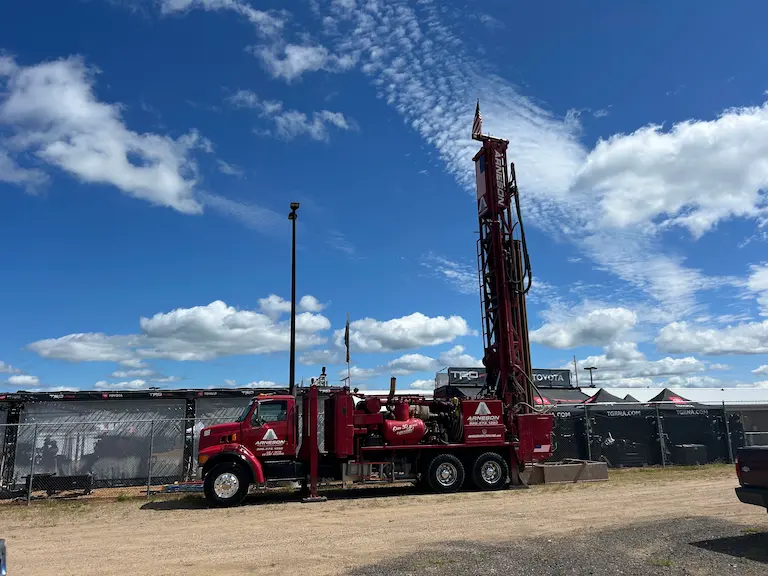 Arneson Well Drilling truck drilling a well